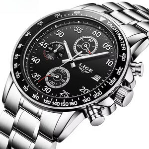 Oem Odm <b>Men's</b> Fashion Sport Quartz <b>Watch</b> Alloy Stainless Steel Strap Glass Water Resistant 3BAR Chronograph Pointer 42mm Simple - Product Image 1