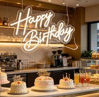 Enseigne néon LED personnalisée pour anniversaire, décoration de fête, toile de fond, chiffre d'âge personnalisé, lumière néon pour femmes et hommes, célébration d'anniversaire