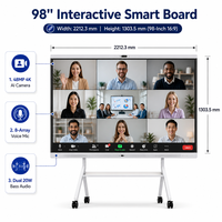 Tableau numérique interactif intelligent tout-en-un 98 pouces 4K UHD Ai avec écran tactile, tableau blanc interactif pour l'enseignement
