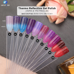 Vernis Gel Thermique Scintillant Sans HEMA Argent Rose Violet – Gel Polish à Changement de Température Réfléchissant Thermique Soak Off - Product Image 3
