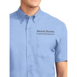 Camisa de Manga Corta para Hombre, Bordada Personalizada, con Botones, Popelina, Estilo Casual - Product Image 2