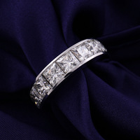Bijoux fins bagues princesse coupe moissanite fiançailles hommes bagues diamant 14k 18k or jaune moissanite bague en diamant