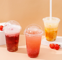 Gobelet en plastique PET transparent jetable de haute qualité, modèle 98, avec couvercle plat ou en dôme, imprimé UV, pour boissons à emporter, collection 2026