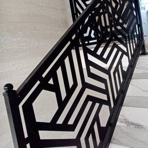 Laser Cut Metal <strong>Stairs</strong> <strong>Railing</strong> CNC Balustrades Handrails Villa <strong>Design</strong> - Product Image 1