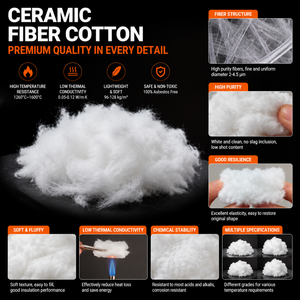1360 ° Coton en vrac <span class=keywords><strong>de</strong></span> fibres céramiques en aluminium polycristallin haute performance, isolant thermique, personnalisable - Product Image 5