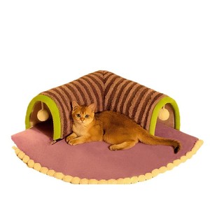Abri pour chat / tunnel pour chat - entièrement fermé toute l'année, offrant une sensation de sécurité en hiver et de chaleur en été ; une grotte tendance pour chat. - Product Image 3
