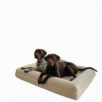 Canapé-lit orthopédique de luxe pour animaux de compagnie, en mousse à mémoire de forme rafraîchissante, imperméable, très résistant, anti-affaissement, qualité mobilier, grand format Jumbo Senior