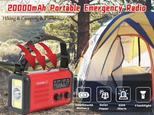 Oferta Especial Radio Reloj de Emergencia Climática Retro de 20000mAh Portátil Mini LED con Alarma SOS, Carga Solar y Manivela, Alimentación USB DC, de Plástico - Product Image 4