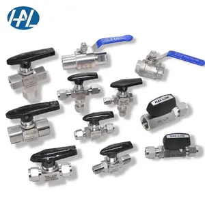 316 Stainless Steel 1 Piece Instrumentation 2 Way Ball Valve Double Ferrules Compression Valve