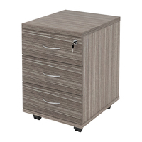 Gabinete de almacenamiento móvil moderno de 3 cajones para actividades de madera muebles de oficina para uso en dormitorio