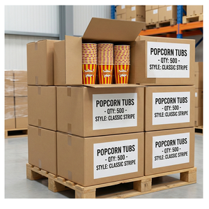 ถังป๊อปคอร์นคุณภาพพรีเมียมเคลือบ PE ทนทาน น้ำหนักเบา เหมาะสำหรับโรงภาพยนตร์ งานปาร์ตี้ และสถานบันเทิงต่างๆ - Product Image 6