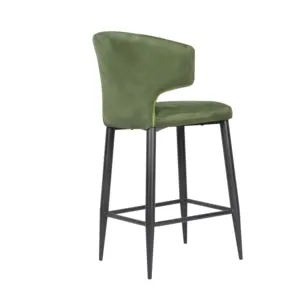 New Design Modern Light Luxury Commercial Kitchen Bar Stool Frosted Black Baking Paint High Counter Bar Stool Chairs