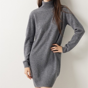 <strong>Women</strong> Cashmere Wool Blend Sweater Dress High Neck Knit Dress Long Knit Sweater Dress - Product Image 3