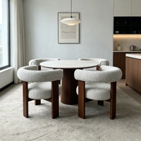 Chaise de salle à manger nordique moderne personnalisable, revêtement en tissu, rembourrage en éponge, structure en bois massif pour la maison, la salle à manger, le restaurant, l'hôtel
