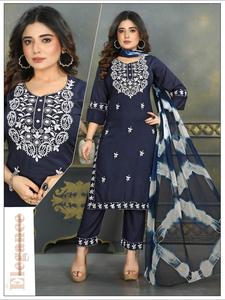 Conjunto Dupatta de pantalón superior de fábrica al por mayor en estilo de tendencia para mujer, vestidos informales de India Export - Product Image 4