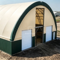 Estructura de Lona para Rancho de Caballos Resistente a los Rayos UV, 850g/m², Arco Gótico de Techo Alto, 80x120m, PVC Gris para Ovejas, Cabras y Ganado