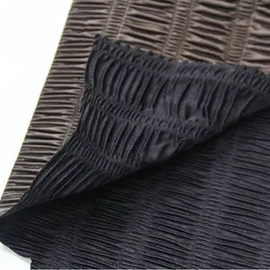 Factory Price Customization Accepted Polyester Satin CRINKED/ CREPED Embossing Compound Ripstop Fabric Oxford Fabric For Bags