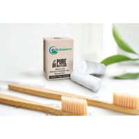 Fil dentaire en soie réutilisable sans plastique, saveur menthe, en charbon de bambou PE, rechargeable, zéro déchet, durable