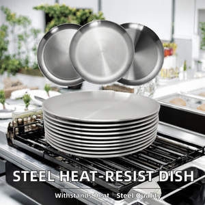 Plat de service classique en acier inoxydable résistant à la chaleur, écologique, pour les fêtes, la restauration, le barbecue, équipement de cuisine professionnel, plaque de cuisson - Product Image 2