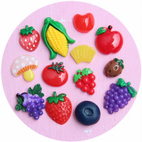 Breloques et cabochons en résine à dos plat, motifs fruits, pour loisirs créatifs, slime, bracelets, nœuds et pinces à cheveux, décoration de costumes, bijoux et création de cartes