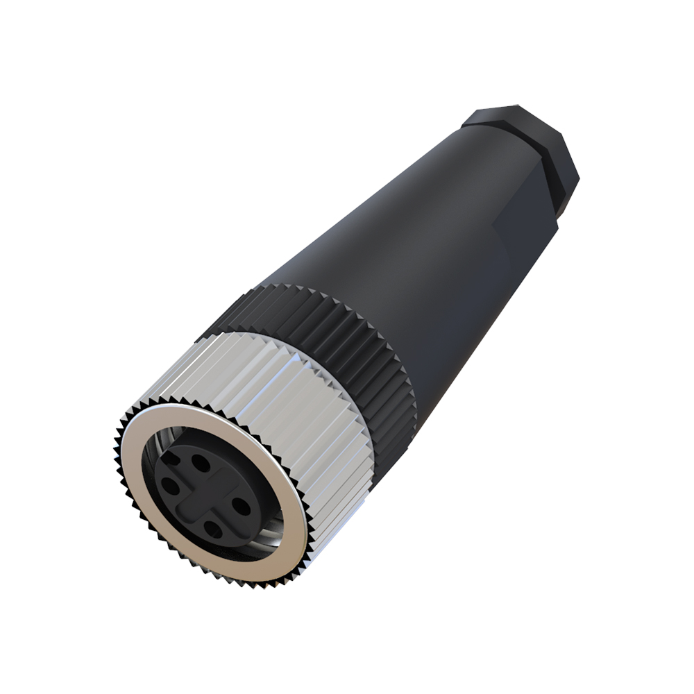 M12 правый угол разъем 5-контактный круглый авто электрический пластиковый годный для женщина