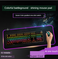 Tapis de souris de jeu en caoutchouc personnalisable, vente chaude, 800x300mm, épaisseur 3-4mm, éclairage RGB, matériau antidérapant, charge sans fil 5W CE