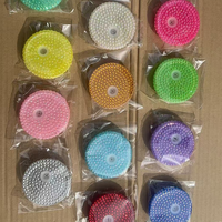 Couvercles en PP de remplacement scintillants et colorés pour gobelets en verre de 12oz, 16oz, 20oz, avec strass et diamants, vente en gros