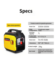 2KW 3.5KW 4.5KW 5.5KW 6.5KW Tragbarer Benzin-Frequenzumrichter-Generator, leiser, frequenzgesteuerter Camping-Notstromgenerator