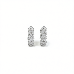 Orecchini E3835 in Oro Bianco con Diamanti Taglio Brillante Rotondo, Stile Classico da Sposa per Donna - Product Image 1