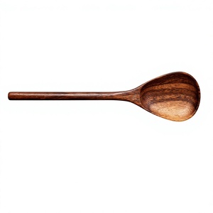 <b>Wooden</b> <b>Kitchen</b> Spoons <b>Set</b> of 2 Handmade Natural Wood Cooking Utensils for Stirring Mixing Serving - Product Image 6