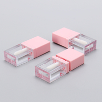 Récipient de brillant à lèvres en PETG personnalisé OMI de 2ml Tubes d'huile à lèvres recyclables avec logo personnalisé Mini tube carré de glaçage à lèvres rose pour cosmétique