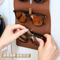 Présentoir à lunettes en similicuir grande capacité, sac de rangement pour lunettes, présentoir organisateur de lunettes de soleil