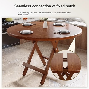 Bàn ăn gấp gỗ nguyên khối hiện đại dùng cho nhà ở & ngoài trời, di động, tiện dụng, phù hợp với căn hộ nhỏ, phòng cho thuê, kèm bộ ghế - Product Image 4