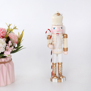 <strong>Wholesale</strong> Golden Wooden Mini Nutcracker Soldier <strong>Christmas</strong> Tabletop Ornament Home Decoration Holiday <strong>Gifts</strong> 5*5*18cm - Product Image 3