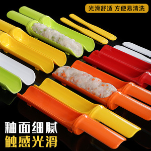A5 <b>Melamine</b> Hot Pot Tableware Shrimp Paste <b>Plate</b> Mold Commercial Imitation Porcelain Creative Bamboo Tube Fish Paste Meatball - Product Image 3