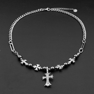 New Exquisite Light Luxury Silver Plated Cross Pendant Necklace Hiphop Style Unisex's Necklaces Wholesale Jewelry Trendy - Product Image 5