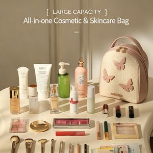 <b>Large</b> Capacity Portable <b>Makeup</b> <b>Bag</b> Zipper Closure Trendy Candy Pattern PU Fashion Handbag Soft Handle - Product Image 5
