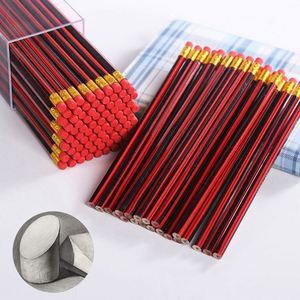 Crayon en bois hexagonal personnalisé avec logo, norme HB, avec gomme, pour la promotion scolaire - Product Image 1
