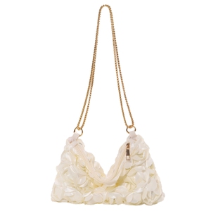 Bolso de Noche con Lentejuelas y Flores 3D para Mujer, Cartera de Mano con Cremallera en Forma de Media Luna para Boda, Fiesta o Cita Nocturna - Product Image 2