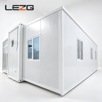 Maison préfabriquée extensible résistante aux ouragans, 3-4 chambres, villa conteneur pliable en acier léger pour hôtel-resort et camping