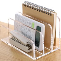 Organizador de Archivos y Cartas de Acrílico con Tres y Cinco Compartimentos para Clasificación de Oficina