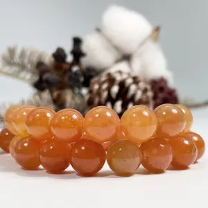 Perles en pierre naturelle de 8 mm et 10 mm, perles rondes en <span class=keywords><strong>aventurine</strong></span> rouge-<span class=keywords><strong>orange</strong></span>, perles en cristal pour la fabrication de colliers et de bracelets, vente en gros - Product Image 2