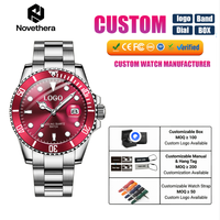 NOVETHERA Odm Oem Montre-bracelet pour homme de marque, logo personnalisé, mode, affaires, bracelet en cuir, quartz, étanche, analogique, pour homme 5885