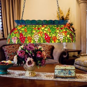 Lámpara Colgante LED Rectangular de 42 Pulgadas con Diseño de Uvas, Hecha a Mano, para Comedor, Bar, Hotel, Lámpara de Araña de Vidrio Tintado, Tamaño Mediano - Product Image 4