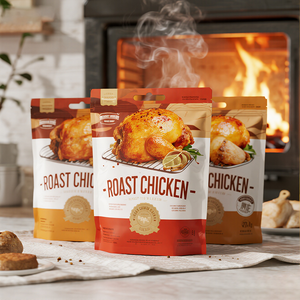 Sacs d'emballage pour poulet rôti avec poignée, personnalisables avec logo imprimé, refermables, à fermeture éclair, <span class=keywords><strong>anti</strong></span>-buée, pour micro-ondes et rôtissoire - Product Image 3