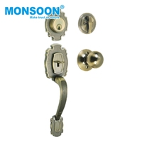 Poignée de porte de chambre à coucher en laiton antique poignée en alliage de zinc avec levier tubulaire pour accès aux fenêtres et aux portes