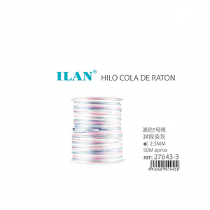 Cordón de cola de ratón Ilan de 2,5 mm, 50 m, teñido por secciones en gris, rosa y blanco, para manualidades y fabricación de joyas - Product Image 3
