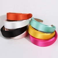 INS heiß verkaufen dicke breite Schwamm Stirnband Zubehör Bonbon Farbe Satin Samt Stirnband