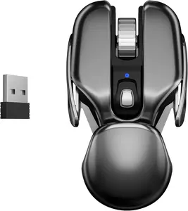 Único PX2 2.4G Mudo Recarregável 1600DPI Computer Mouse 6 Botões À Prova D 'Água Silencioso Click Metal Wireless Gaming Mouse
