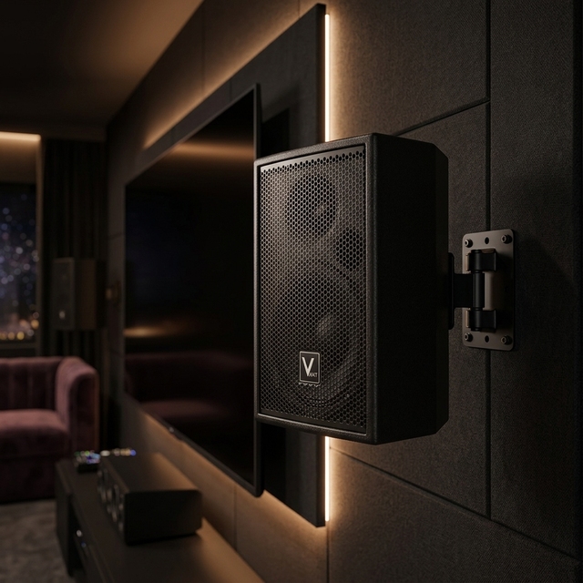RM6.1 Wall-Mounted Monitor Speakers System Full Set Black for Home Studio Living Room Home Black for Home Studio & Living Room